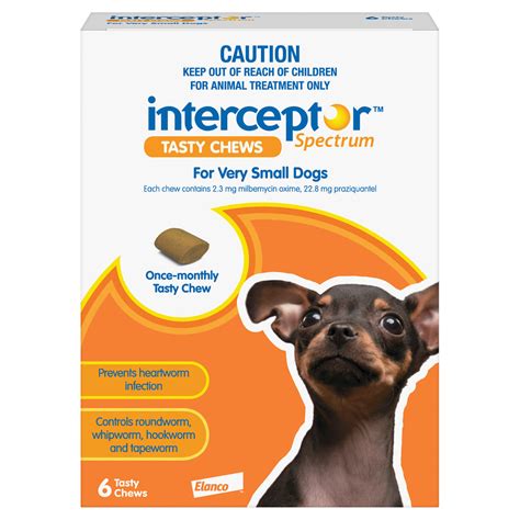 Interceptor Spectrum Chews For Dogs 2 8 Lbs Up To 4 Kg Orange 6