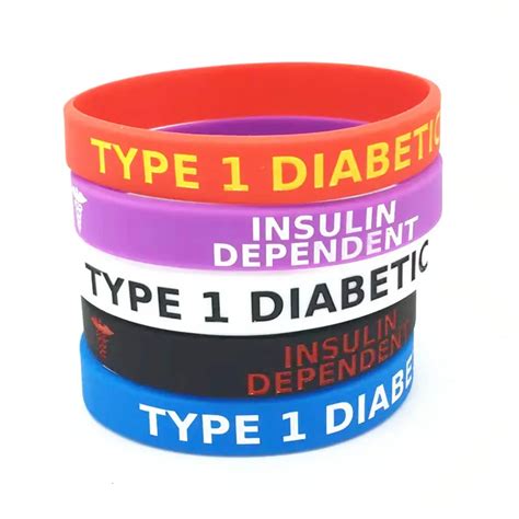 Fashion Type 1 Diabetic Diabetes Silicone Bracelet Insulin Dependent ...