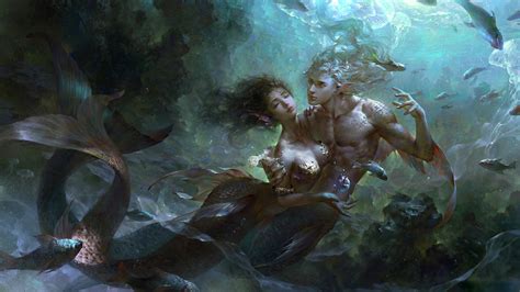 Fantasy Art Artwork Mermaids Underwater Hd Wallpaper Rare Gallery