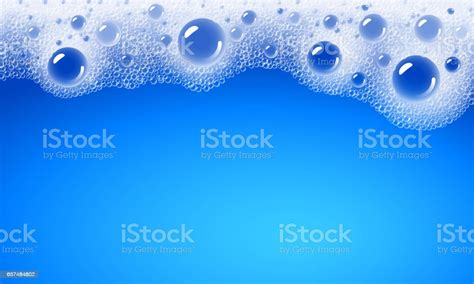 Soap Foam Overlying On The Background Of A Blue Water Color Stock Illustration Download Image