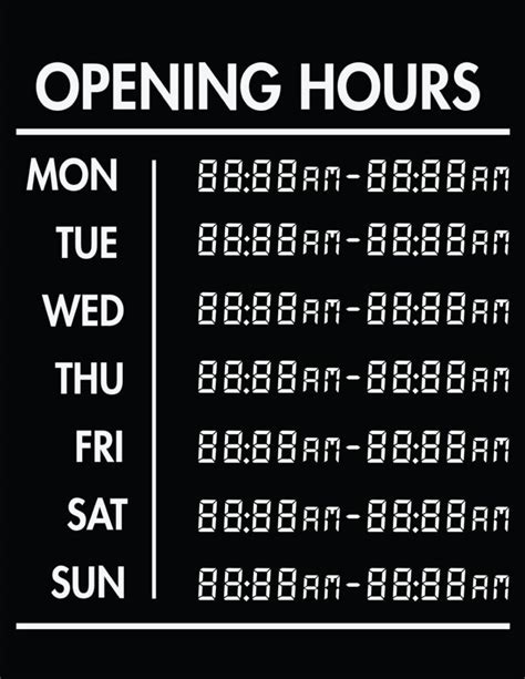 50 Free Business Hours Of Operation Sign Templates Customize Print