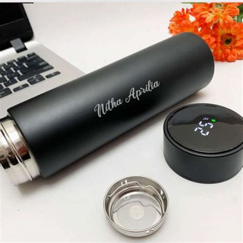 Promo Tumbler Stainless Led Temperatur Suhu Free Grafir Nama Custom