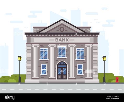 Bank or government building, architecture with columns. Classical ...