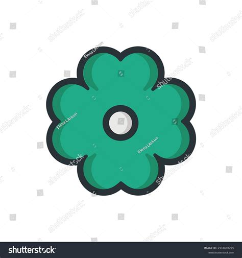 St Patrick Flower Stroke Icon High Stock Vector (Royalty Free