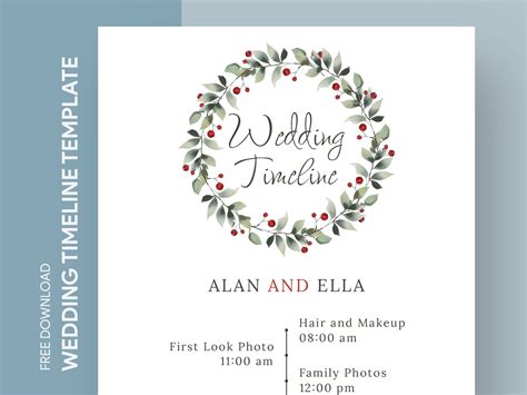 Winter Wedding Timeline Free Google Docs Template by Free Google Docs ...