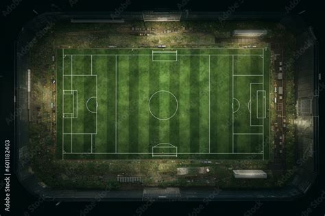 Combined diagram of football pitch layout. Generative AI Stock ...