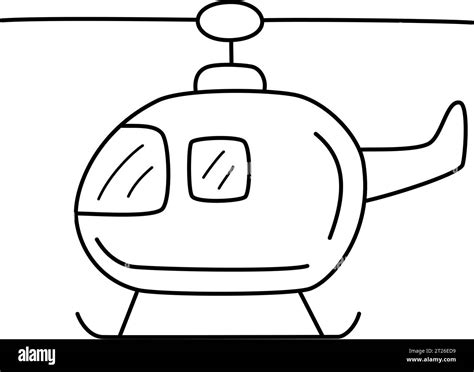 Helicopter - Flat Aircraft Vehicle Black Cartoon Vector Element for