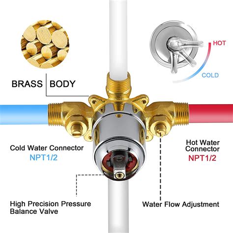 Aquacubic Cupc Certified Polished Chrome Single Handle Brass Valve