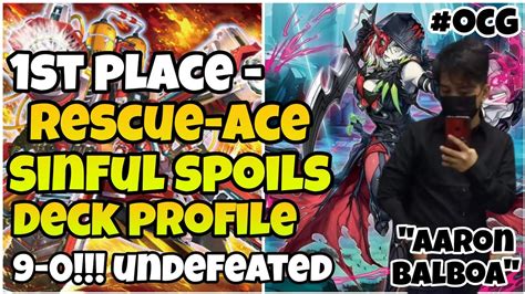 Yu Gi Oh 1st Place Undefeated Rescue Ace Sinful Spoils Deck Profile