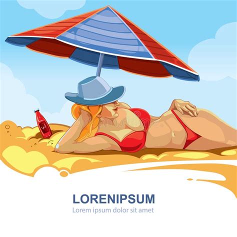 Girl In The Red Bikini Stock Vector Illustration Of Human