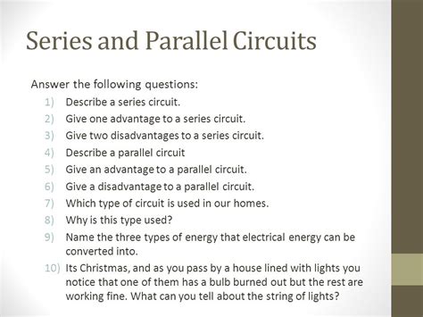 Advantages Of A Parallel Circuit