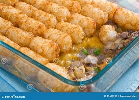 Tater Tots Casserole stock photo. Image of onions, vegetable - 19659298