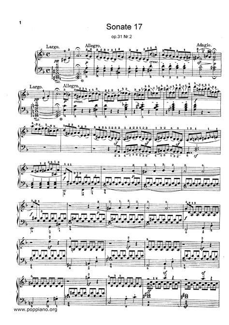 Beethoven Sonata No Op Movt Tempest Sheet Music Pdf