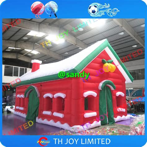 Free Air Shipping To Door X Mas Inflatable Santa Claus House Inflatable