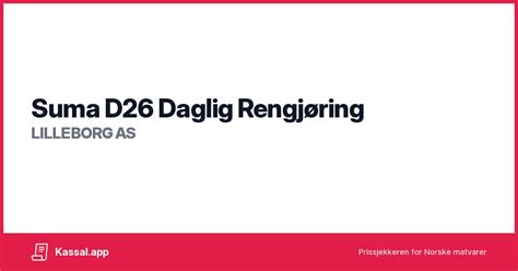 Suma D26 Daglig Rengjøring - Kassalapp®