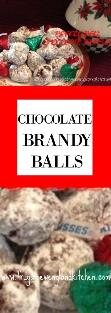 Chocolate Brandy Balls Are Stacked On Top Of Each Other With The Words