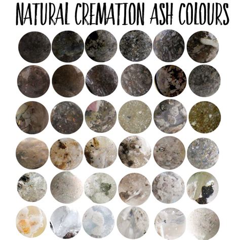 cremation-ash-colour chart | Andenken, Feuerbestattung, Bestattung