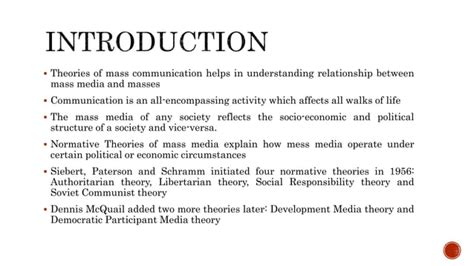 Normative Theories Of Mass Media PPT