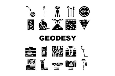 Geodesy Equipment Collection Icons Set Vector Illustration By Sevector