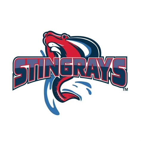 Logo Design For Stingrays Dynamic Stingray Emblem In Red And Blue For