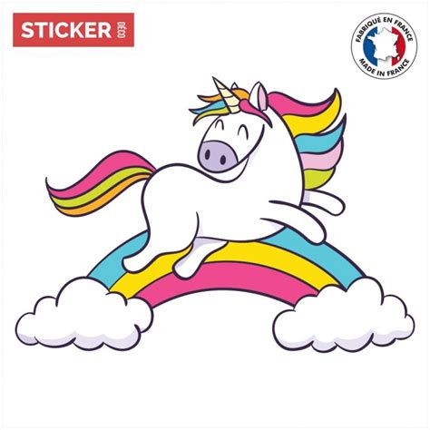 Sticker Licorne Arc En Ciel Stickers Enfant Stickerdeco Fr