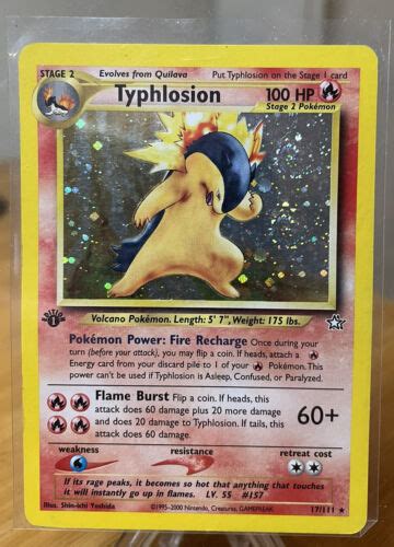 Pok Mon Tcg Typhlosion Neo Genesis Holo St Edition Lp Nm Double