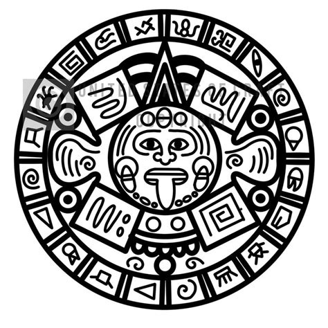 Mayan Calendar Svg File Personal License Etsy Canada Mayan