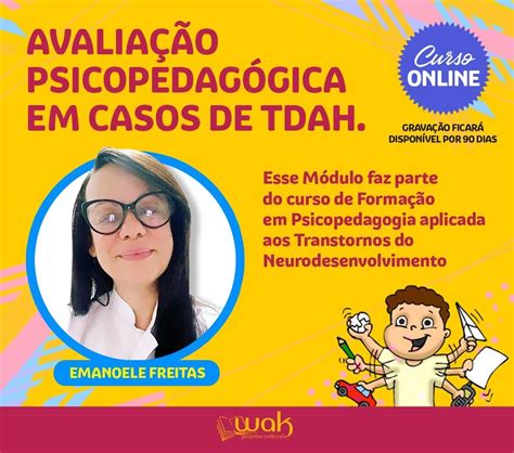 Curso On line Gravado 177 Avaliação Psicopedagógica em Casos de TDAH