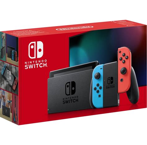 Nintendo Switch Mit Joy Con Neon Rot Neon Blau Neue Revision