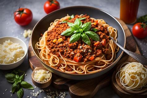 Premium AI Image Spaghetti Bolognese Vegan Recipe