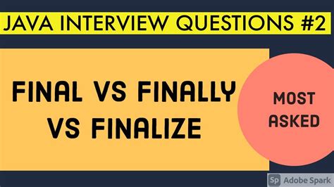 Final Vs Finally Vs Finalize In Java Java Interview Questions Youtube