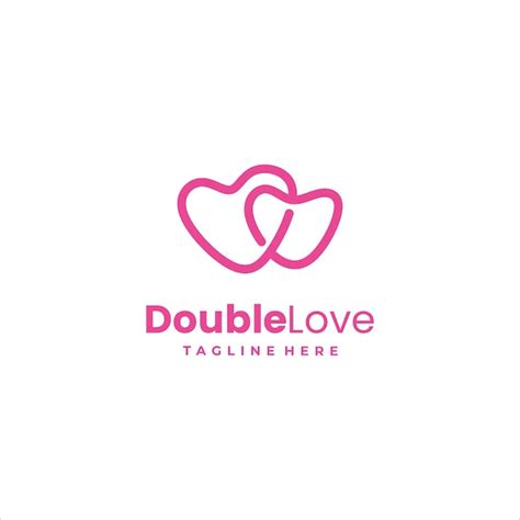 Design De Logotipo De Amor Duplo Vetor Premium