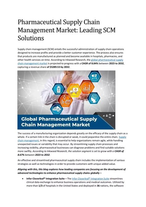 Ppt Pharmaceutical Supply Chain Management Market Leading Scm Solutions Powerpoint