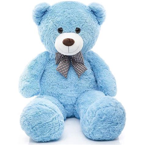 Red Barrel Studio® Big Blue Teddy Bear Stuffed Animal 3Ft Plush Big ...