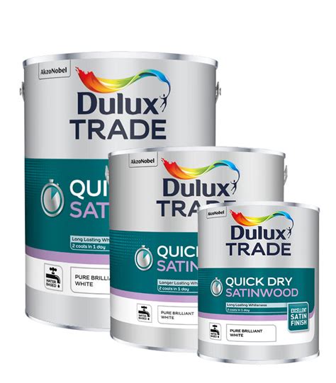 Dulux Trade Quick Dry Satinwood Paint Pure Brilliant White Next Day