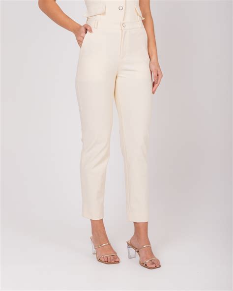 Fit You Calça Miss Misses Alfaiataria Bolsos Off White 54068OFF