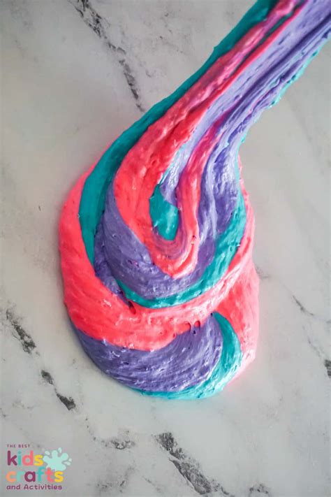 Rainbow Fluffy Unicorn Slime Recipe • The Best Kids Crafts and Activities