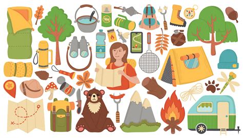 Doodle flat vector clipart. A set of thematic illustrations on the ...