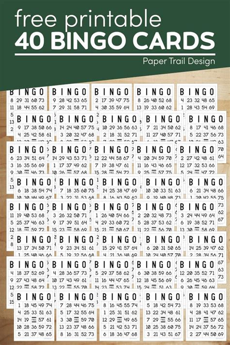 Free Printable Bingo Cards Paper Trail Design Free Printable Bingo