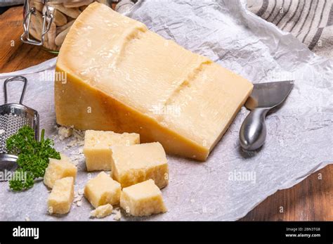 Big Wedge Of Parmigiano Reggiano Parmesan Hard Italian Cheese Made From