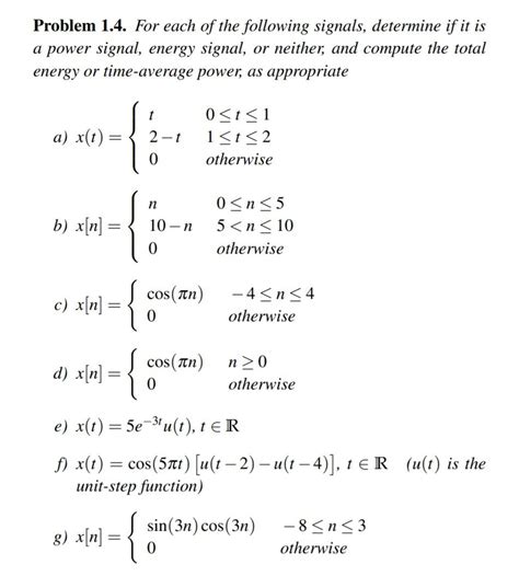 Solved Problem 1 4 For Each Of The Following Signals