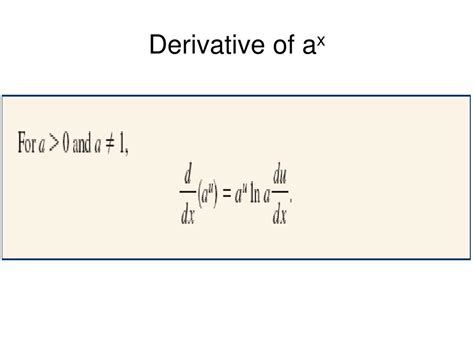 Ppt Derivatives Of Exponential And Logarithmic Functions