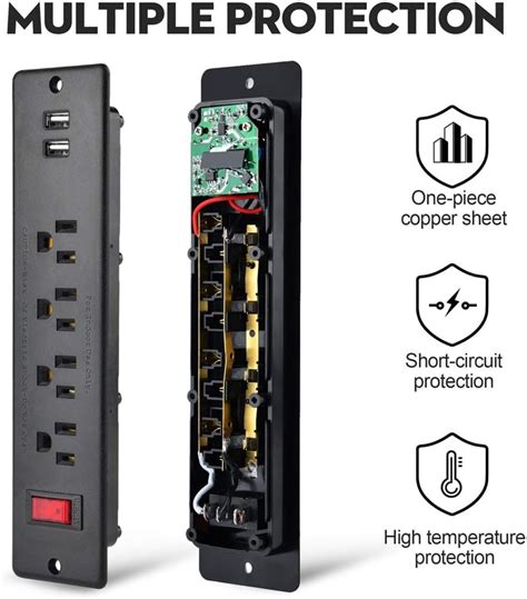 Tira De Alimentaci N Usb Empotrada Con Enchufe De Alimentaci N Extensor