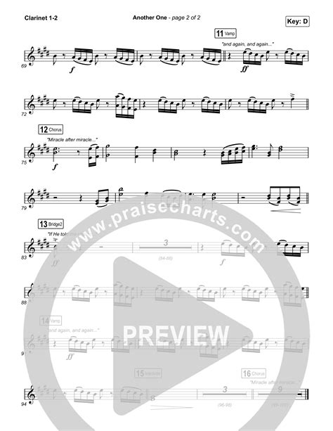 Another One Clarinet Sheet Music PDF Elevation Worship PraiseCharts