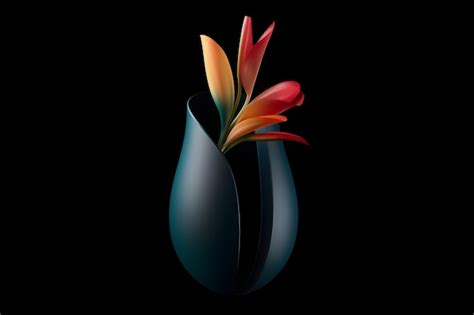 Premium Photo | Minimalist abstract flower in vase