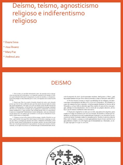 Deísmo Teísmo Agnosticismo Religioso E Indiferentismo 25 Pdf Dios