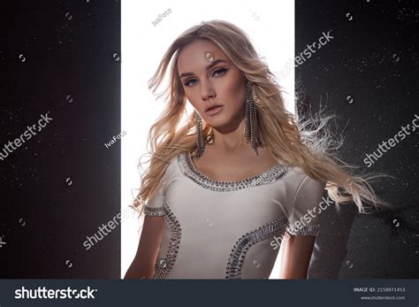 Beautiful Luxurious Blonde Woman Tight Short Stock Photo Shutterstock