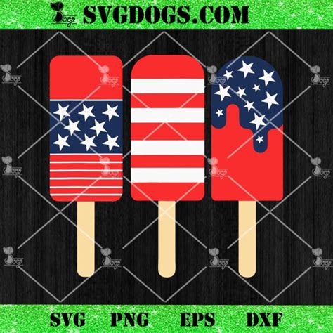 Th Of July Popsicle White Red Blue Svg