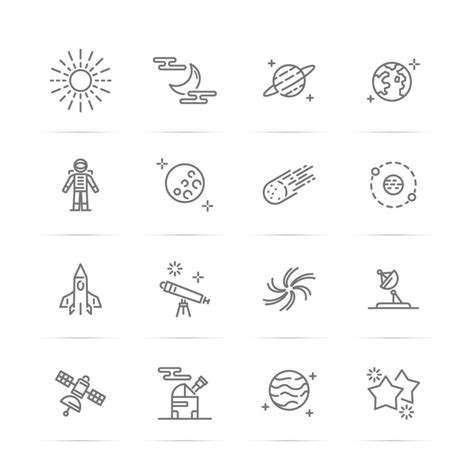 Iconos De L Nea De Vector De Astronom A Vector En Vecteezy