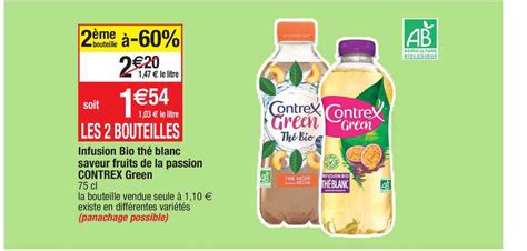 Promo Infusion Bio Th Blanc Saveur Fruits De La Passion Contrex Green